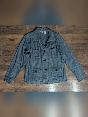 BCI Clothing Vintage Womens Denim Jacket Blazer Size XL Pockets Medium Blue Wash